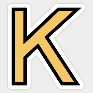 Funky Yellow Letter K Sticker